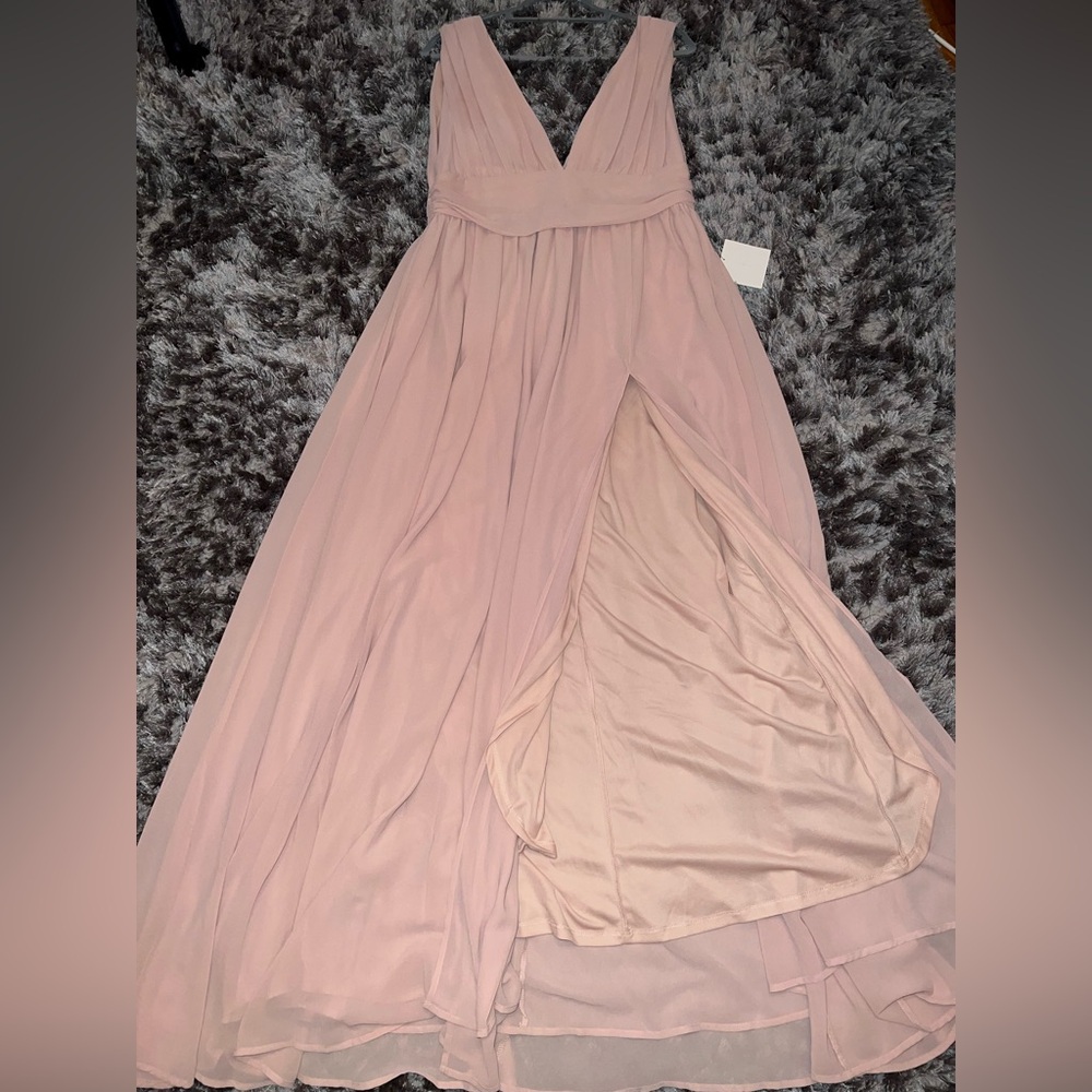 Lulu's Blush Floor Length Dress - Picture 7 of 10